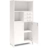 Ergoff Kontorskab DNA, 800x1660 mm, Hvid/Hvid, skuffemodul 4A4/2A4 – Bogreoler & kontorskabe (billede 2)