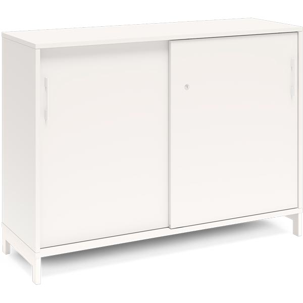 Ergoff Kontorskab DNA, 1200x890 mm, Hvid/Hvid, skydedør 2A4 – Bogreoler & kontorskabe (billede 1)