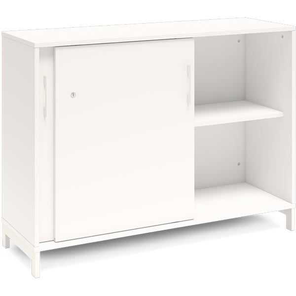 Ergoff Kontorskab DNA, 1200x890 mm, Hvid/Hvid, skydedør 2A4 – Bogreoler & kontorskabe (billede 2)