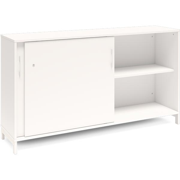 Ergoff Kontorskab DNA, 1600x890 mm, Hvid/Hvid, skydedør 2A4 – Bogreoler & kontorskabe (billede 2)