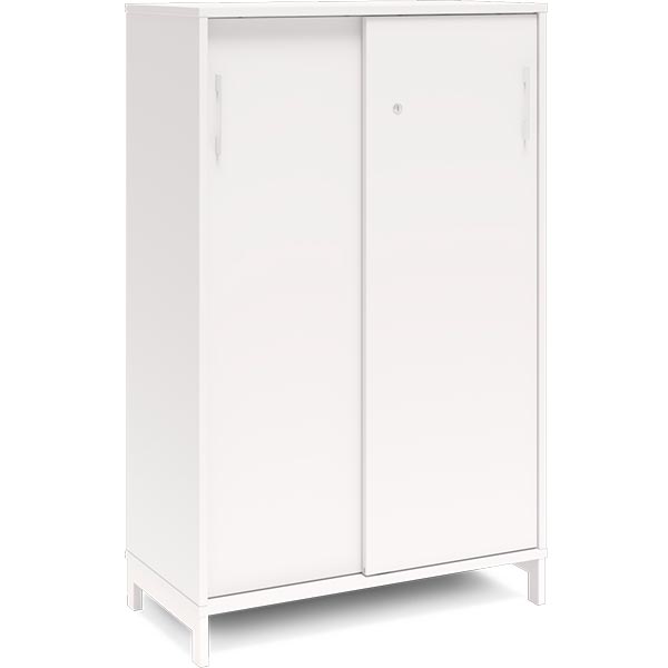 Ergoff Kontorskab DNA, 800x1275 mm, Hvid/Hvid, skydedør 3A4 – Bogreoler & kontorskabe (billede 1)