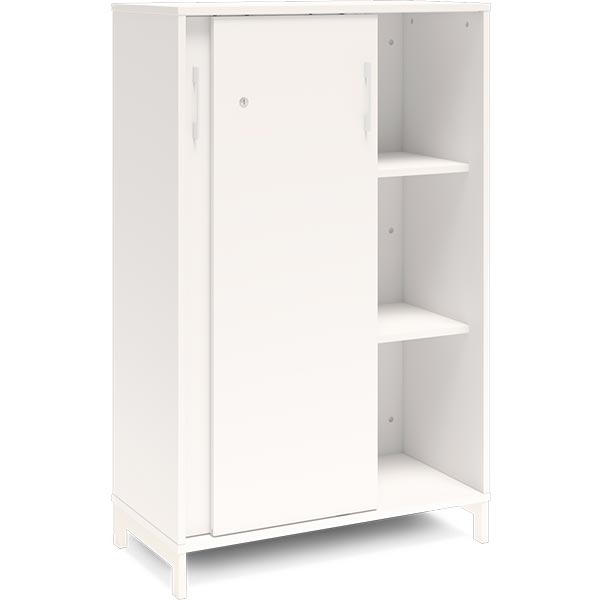 Ergoff Kontorskab DNA, 800x1275 mm, Hvid/Hvid, skydedør 3A4 – Bogreoler & kontorskabe (billede 2)