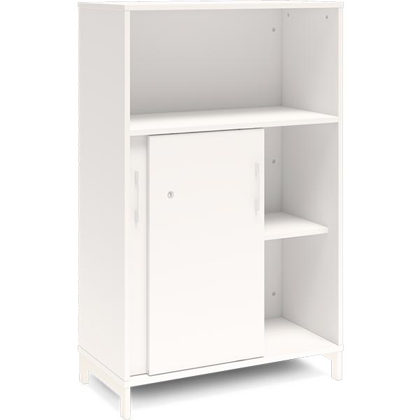 Ergoff Kontorskab DNA, 800x1275 mm, Hvid/Hvid, skydedør 3A4 – Bogreoler & kontorskabe (billede 2)