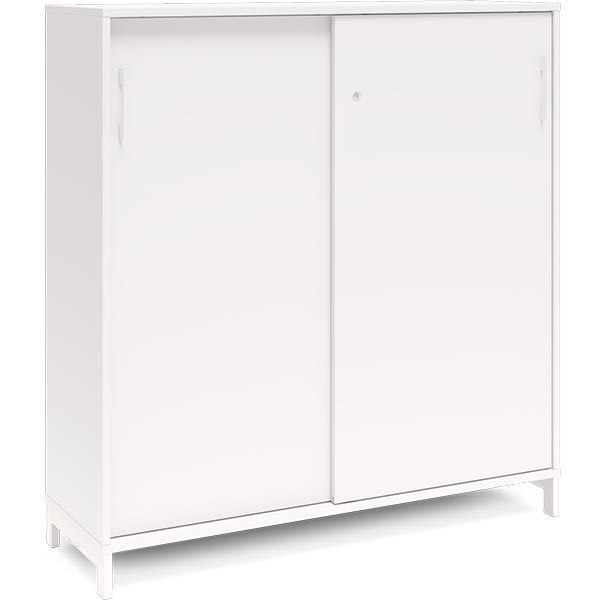 Ergoff Kontorskab DNA, 1200x1275 mm, Hvid/Hvid, skydedør 3A4 – Bogreoler & kontorskabe (billede 1)