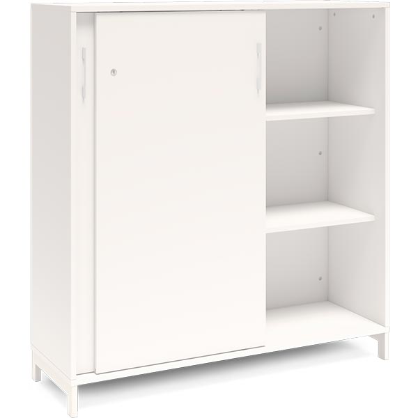 Ergoff Kontorskab DNA, 1200x1275 mm, Hvid/Hvid, skydedør 3A4 – Bogreoler & kontorskabe (billede 2)