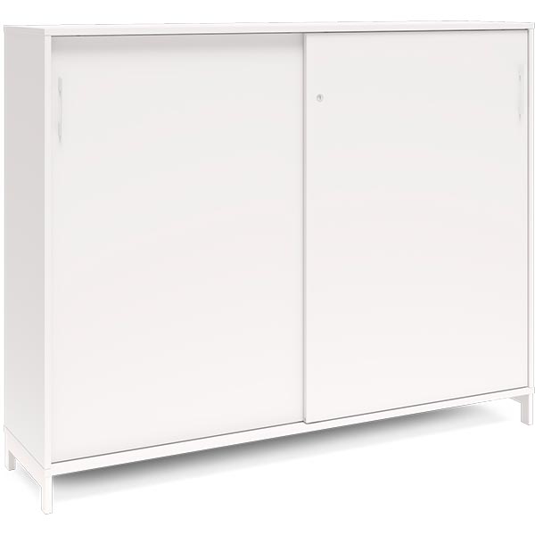 Ergoff Kontorskab DNA, 1600x1275 mm, Hvid/Hvid, skydedør 3A4 – Bogreoler & kontorskabe (billede 1)