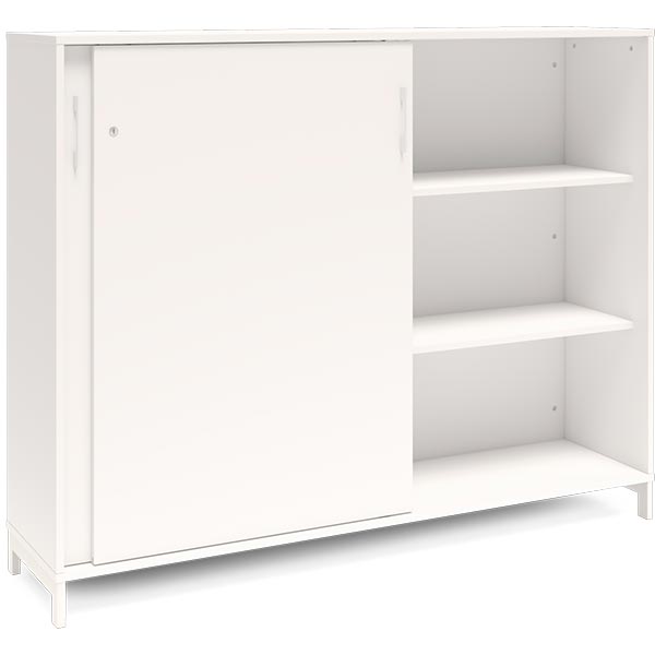 Ergoff Kontorskab DNA, 1600x1275 mm, Hvid/Hvid, skydedør 3A4 – Bogreoler & kontorskabe (billede 2)