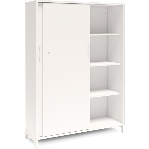 Kontorskab DNA, 1200x1660 mm, Hvid/Hvid, skydedør 4A4 – image 2