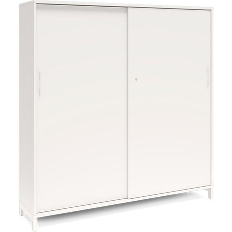Ergoff Kontorskab DNA, 1600x1660 mm, Hvid/Hvid, skydedør 4A4 – Bogreoler & kontorskabe (billede 1)