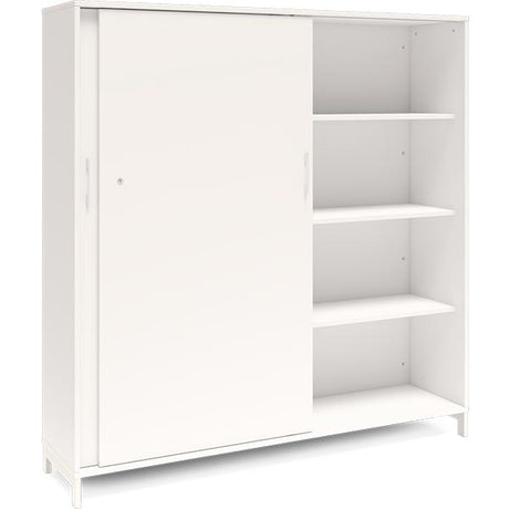 Ergoff Kontorskab DNA, 1600x1660 mm, Hvid/Hvid, skydedør 4A4 – Bogreoler & kontorskabe (billede 2)