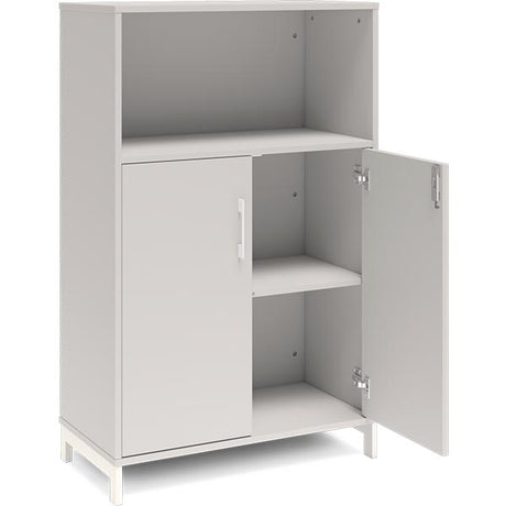 Ergoff Kontorskab DNA, 800x1275 mm, Lys grå/Hvid 3A4/2A4 – Bogreoler & kontorskabe (billede 2)