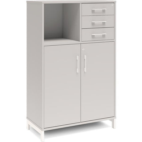 Ergoff Kontorskab DNA, 800x1275 mm, Lys grå/Hvid, skuffemodul 3A4/2A4 – Bogreoler & kontorskabe (billede 1)