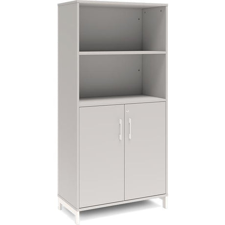 Ergoff Kontorskab DNA, 800x1660 mm, Lys grå/Hvid 4A4/2A4 – Bogreoler & kontorskabe (billede 1)