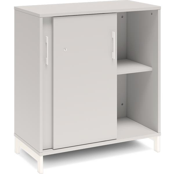 Kontorskab DNA, 800x890 mm, Lys grå/Hvid, skydedør 2A4