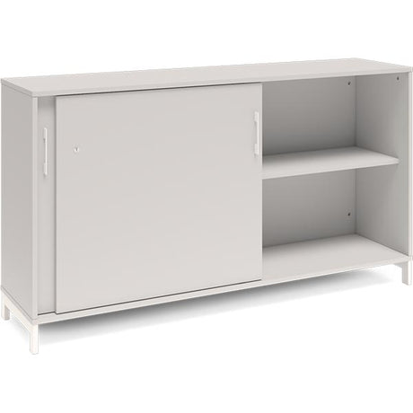 Ergoff Kontorskab DNA, 1600x890 mm, Lys grå/Hvid, skydedør 2A4 – Bogreoler & kontorskabe (billede 2)