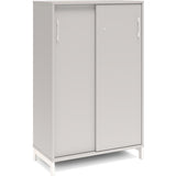 Kontorskab DNA, 800x1275 mm, Lys grå/Hvid, skydedør 3A4 – image 3