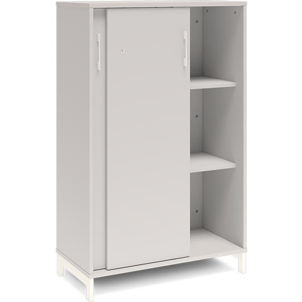 Kontorskab DNA, 800x1275 mm, Lys grå/Hvid, skydedør 3A4 – image 4