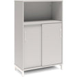 Kontorskab DNA, 800x1275 mm, Lys grå/Hvid, skydedør 3A4 – image 1
