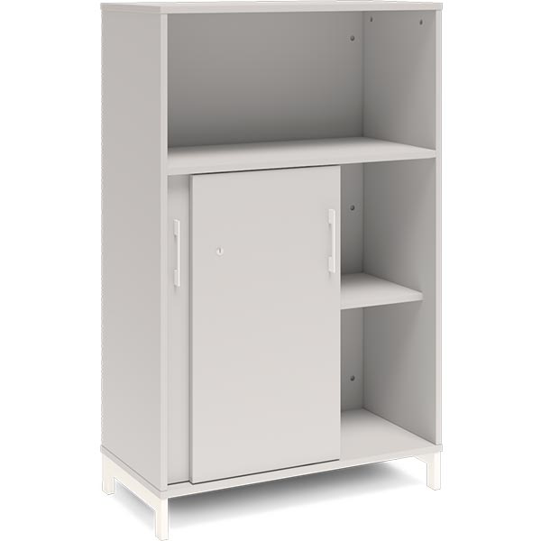 Kontorskab DNA, 800x1275 mm, Lys grå/Hvid, skydedør 3A4 – image 2