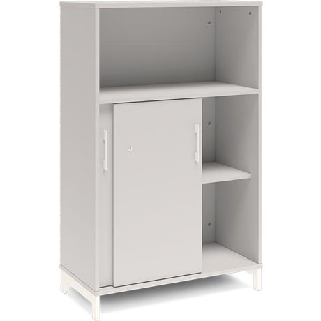 Kontorskab DNA, 800x1275 mm, Lys grå/Hvid, skydedør 3A4 – image 2