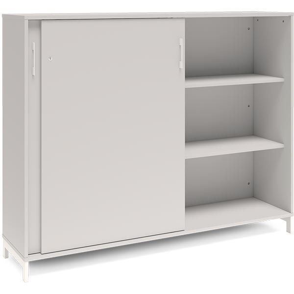 Kontorskab DNA, 1600x1275 mm, Lys grå/Hvid, skydedør 3A4 – image 2