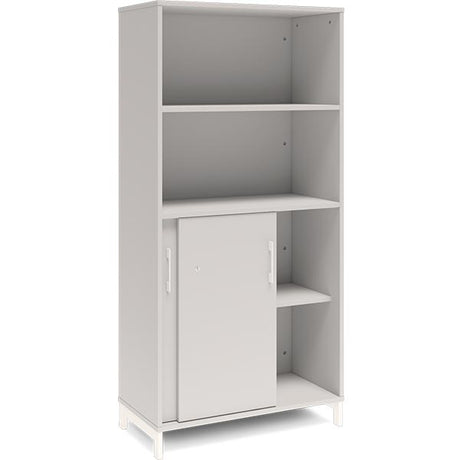 Kontorskab DNA, 800x1660 mm, Lys grå/Hvid, skydedør 4A4 – image 2