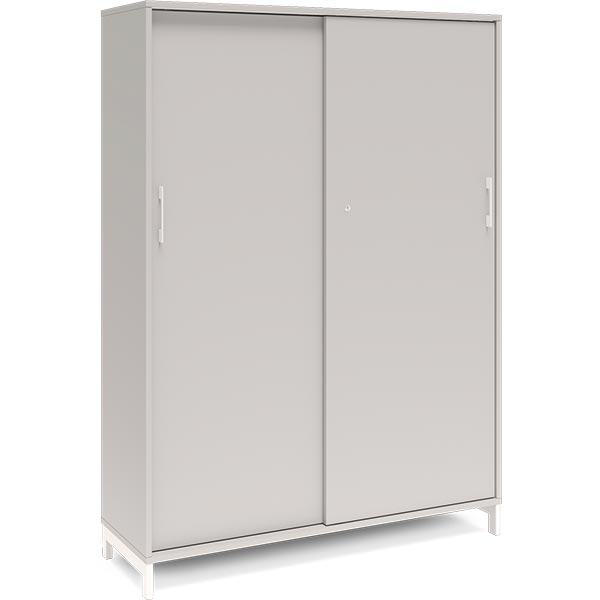 Kontorskab DNA, 1200x1660 mm, Lys grå/Hvid, skydedør 4A4 – image 1