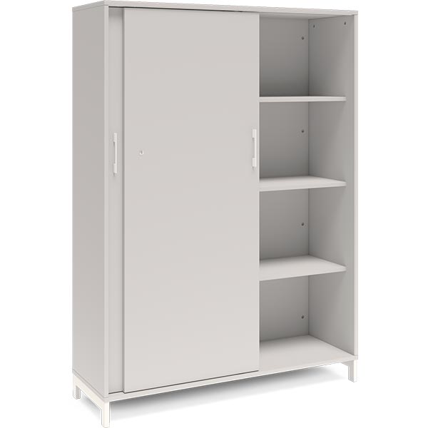 Kontorskab DNA, 1200x1660 mm, Lys grå/Hvid, skydedør 4A4 – image 2
