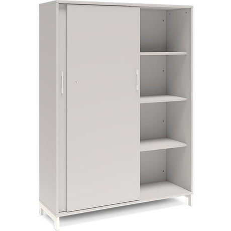 Kontorskab DNA, 1200x1660 mm, Lys grå/Hvid, skydedør 4A4 – image 2