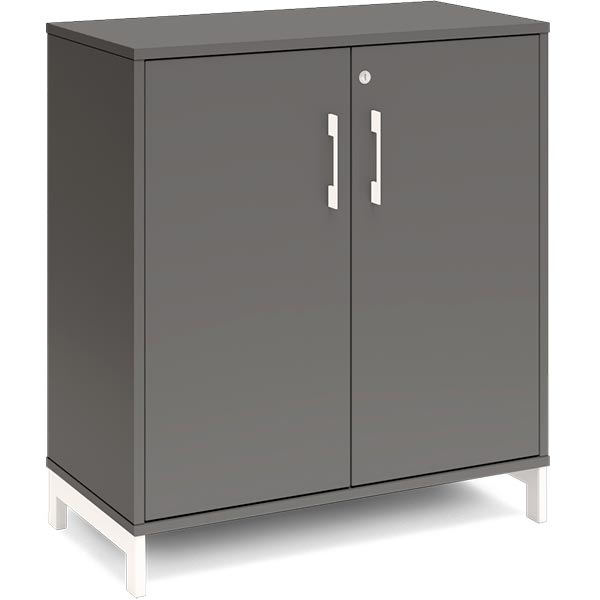 Ergoff Kontorskab DNA, 800x890 mm, Antracit/Hvid 2A4/2A4 – Bogreoler & kontorskabe (billede 1)