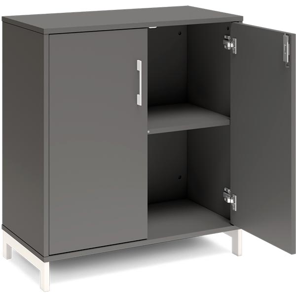 Ergoff Kontorskab DNA, 800x890 mm, Antracit/Hvid 2A4/2A4 – Bogreoler & kontorskabe (billede 2)