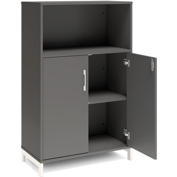 Ergoff Kontorskab DNA, 800x1275 mm, Antracit/Hvid 3A4/2A4 – Bogreoler & kontorskabe (billede 2)