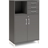 Ergoff Kontorskab DNA, 800x1275 mm, Antracit/Hvid, skuffemodul 3A4/2A4 – Bogreoler & kontorskabe (billede 1)