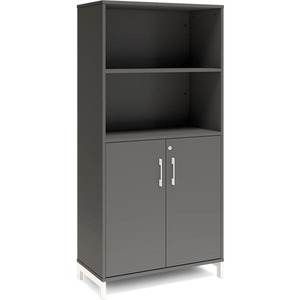 Ergoff Kontorskab DNA, 800x1660 mm, Antracit/Hvid 4A4/2A4 – Bogreoler & kontorskabe (billede 1)