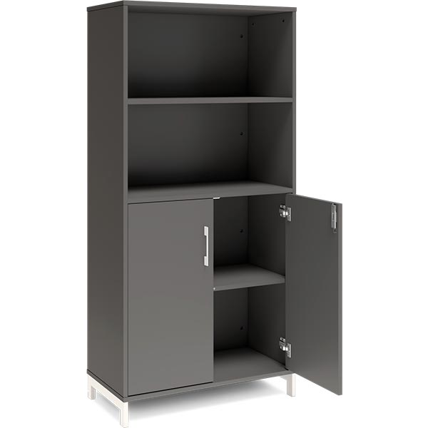 Ergoff Kontorskab DNA, 800x1660 mm, Antracit/Hvid 4A4/2A4 – Bogreoler & kontorskabe (billede 2)