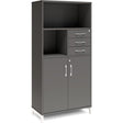 Ergoff Kontorskab DNA, 800x1660 mm, Antracit/Hvid, skuffemodul 4A4/2A4 – Bogreoler & kontorskabe (billede 1)