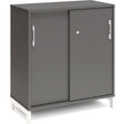 Ergoff Kontorskab DNA, 800x890 mm, Antracit/Hvid, skydedør 2A4 – Bogreoler & kontorskabe (billede 1)