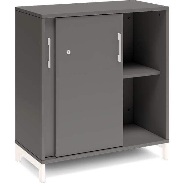 Kontorskab DNA, 800x890 mm, Antracit/Hvid, skydedør 2A4 – image 4