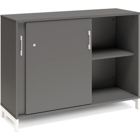 Kontorskab DNA, 1200x890 mm, Antracit/Hvid, skydedør 2A4 – image 2