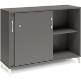 Ergoff Kontorskab DNA, 1200x890 mm, Antracit/Hvid, skydedør 2A4 – Bogreoler & kontorskabe (billede 2)