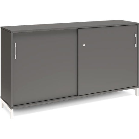 Ergoff Kontorskab DNA, 1600x890 mm, Antracit/Hvid, skydedør 2A4 – Bogreoler & kontorskabe (billede 1)
