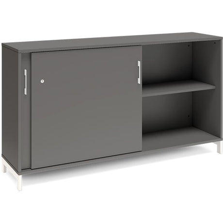 Ergoff Kontorskab DNA, 1600x890 mm, Antracit/Hvid, skydedør 2A4 – Bogreoler & kontorskabe (billede 2)