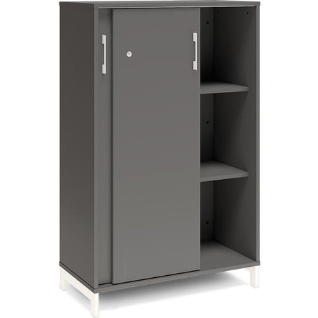 Kontorskab DNA, 800x1275 mm, Antracit/Hvid, skydedør 3A4 – image 2