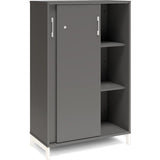 Ergoff Kontorskab DNA, 800x1275 mm, Antracit/Hvid, skydedør 3A4 – Bogreoler & kontorskabe (billede 2)
