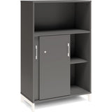 Ergoff Kontorskab DNA, 800x1275 mm, Antracit/Hvid, skydedør 3A4 – Bogreoler & kontorskabe (billede 2)