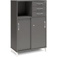 Ergoff Kontorskab DNA, 800x1275 mm, Antracit/Hvid, skydedør og skuffemodul 3A4/2A4 – Bogreoler & kontorskabe (billede 1)