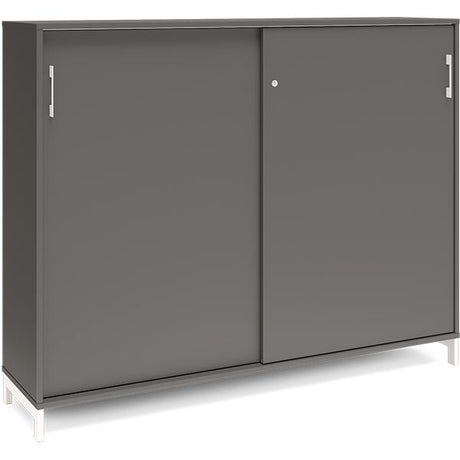 Ergoff Kontorskab DNA, 1600x1275 mm, Antracit/Hvid, skydedør 3A4 – Bogreoler & kontorskabe (billede 1)
