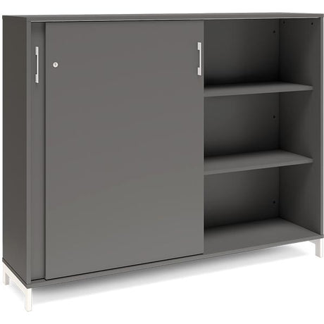 Ergoff Kontorskab DNA, 1600x1275 mm, Antracit/Hvid, skydedør 3A4 – Bogreoler & kontorskabe (billede 2)