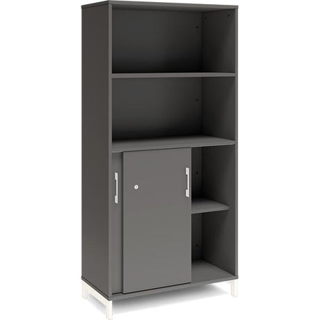 Kontorskab DNA, 800x1660 mm, Antracit/Hvid, skydedør 4A4 – image 2