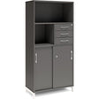 Ergoff Kontorskab DNA, 800x1660 mm, Antracit/Hvid, skydedør og skuffemodul 4A4/2A4 – Bogreoler & kontorskabe (billede 1)